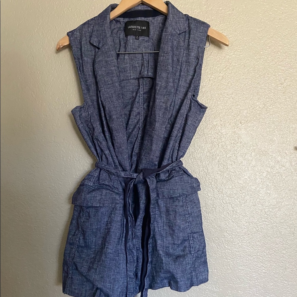 LAFAYETTE 148|Denim Vest|Blue Jacket|Chic